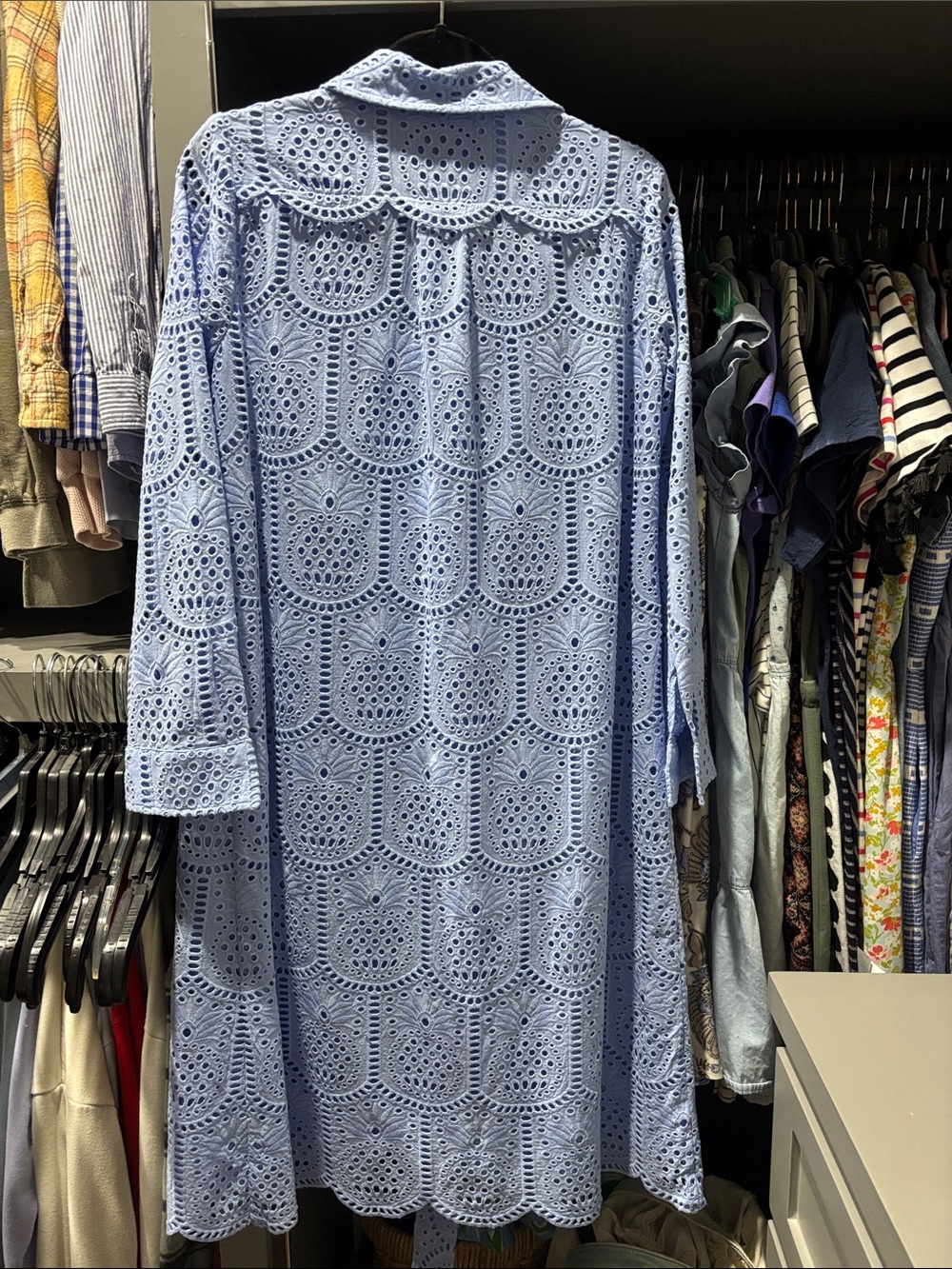 Lilly Pulitzer Eira Light Blue Eyelet Shirtdress Midi size 4 - Picture 6 of 6